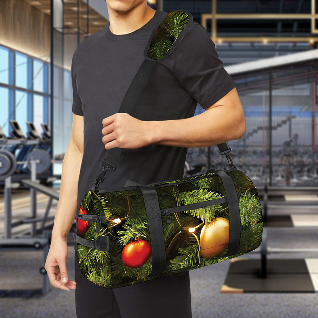 Decorated Christmas Tree Print Gym Bag