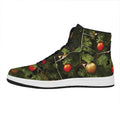 Decorated Christmas Tree Print High Top Leather Sneakers