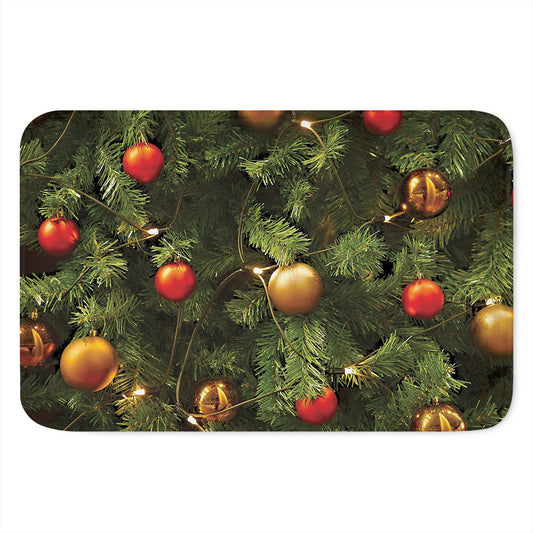 Decorated Christmas Tree Print Indoor Door Mat