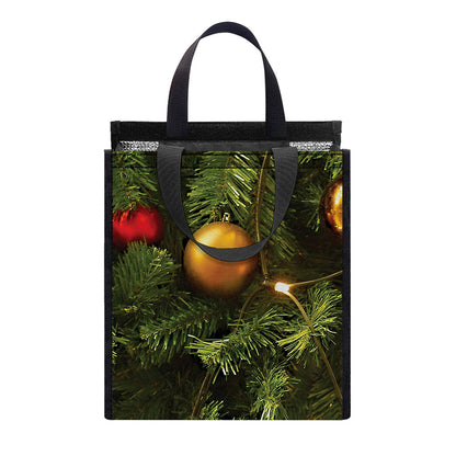 Decorated Christmas Tree Print Insulated Lunch Tote