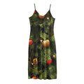 Decorated Christmas Tree Print Jersey Midi Cami Dress