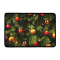 Decorated Christmas Tree Print Kitchen Mat