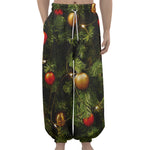 Decorated Christmas Tree Print Lantern Pants