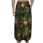 Decorated Christmas Tree Print Lantern Pants