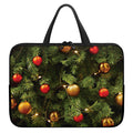 Decorated Christmas Tree Print Laptop Sleeve With Handle