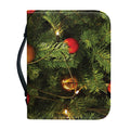 Decorated Christmas Tree Print Leather Bible Cover