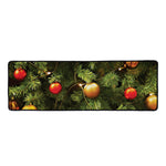 Decorated Christmas Tree Print Long Kitchen Mat