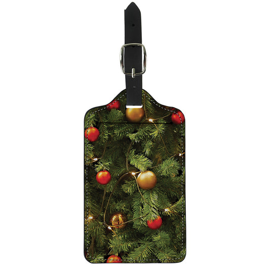 Decorated Christmas Tree Print Luggage Tag