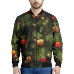 Decorated Christmas Tree Print Men's Bomber Jacket