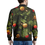 Decorated Christmas Tree Print Men's Bomber Jacket