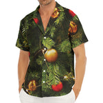 Decorated Christmas Tree Print Men's Deep V-Neck Shirt