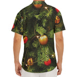Decorated Christmas Tree Print Men's Deep V-Neck Shirt
