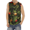 Decorated Christmas Tree Print Men's Fitness Tank Top