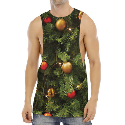 Decorated Christmas Tree Print Men's Muscle Tank Top