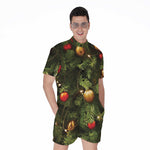 Decorated Christmas Tree Print Men's Rompers