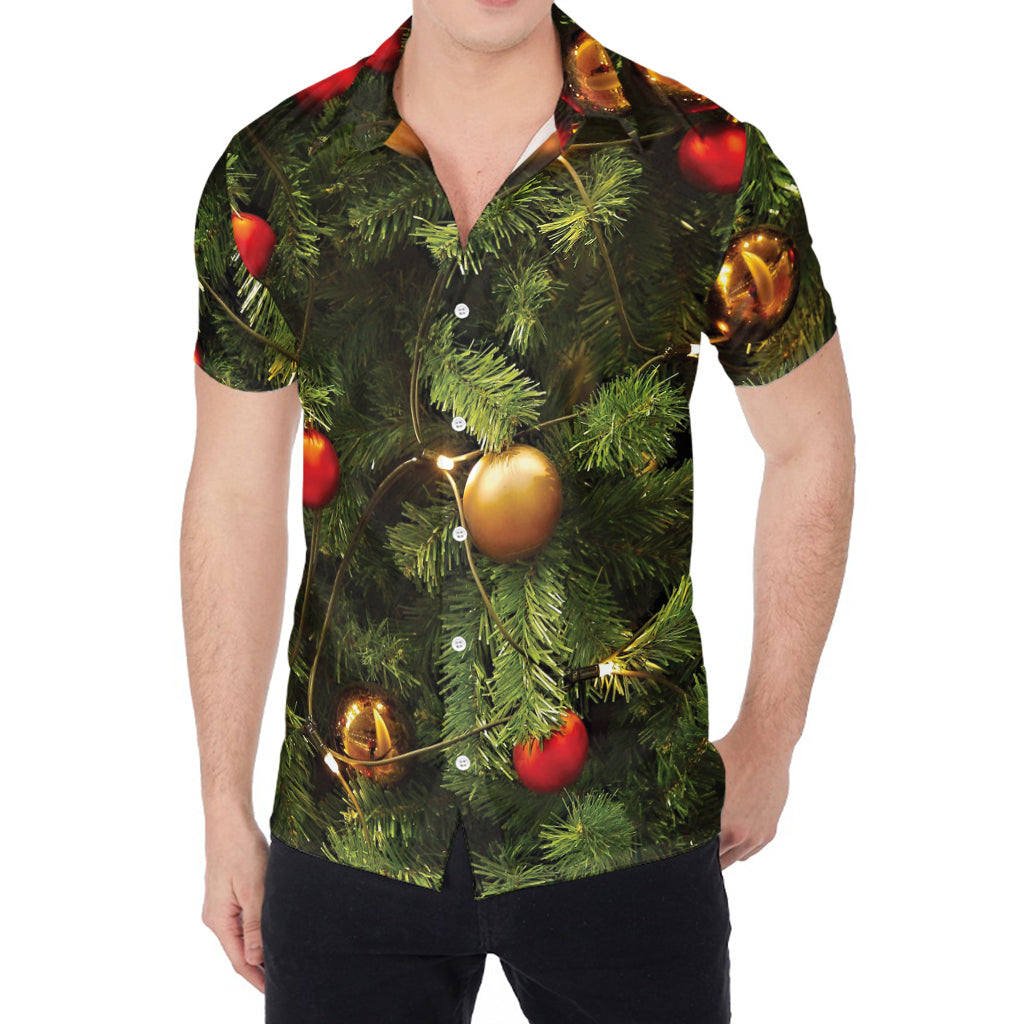 Decorated Christmas Tree Print Men's Shirt