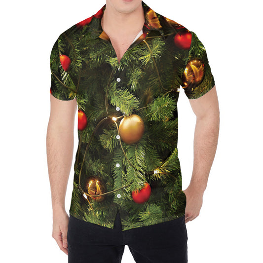 Decorated Christmas Tree Print Men's Shirt