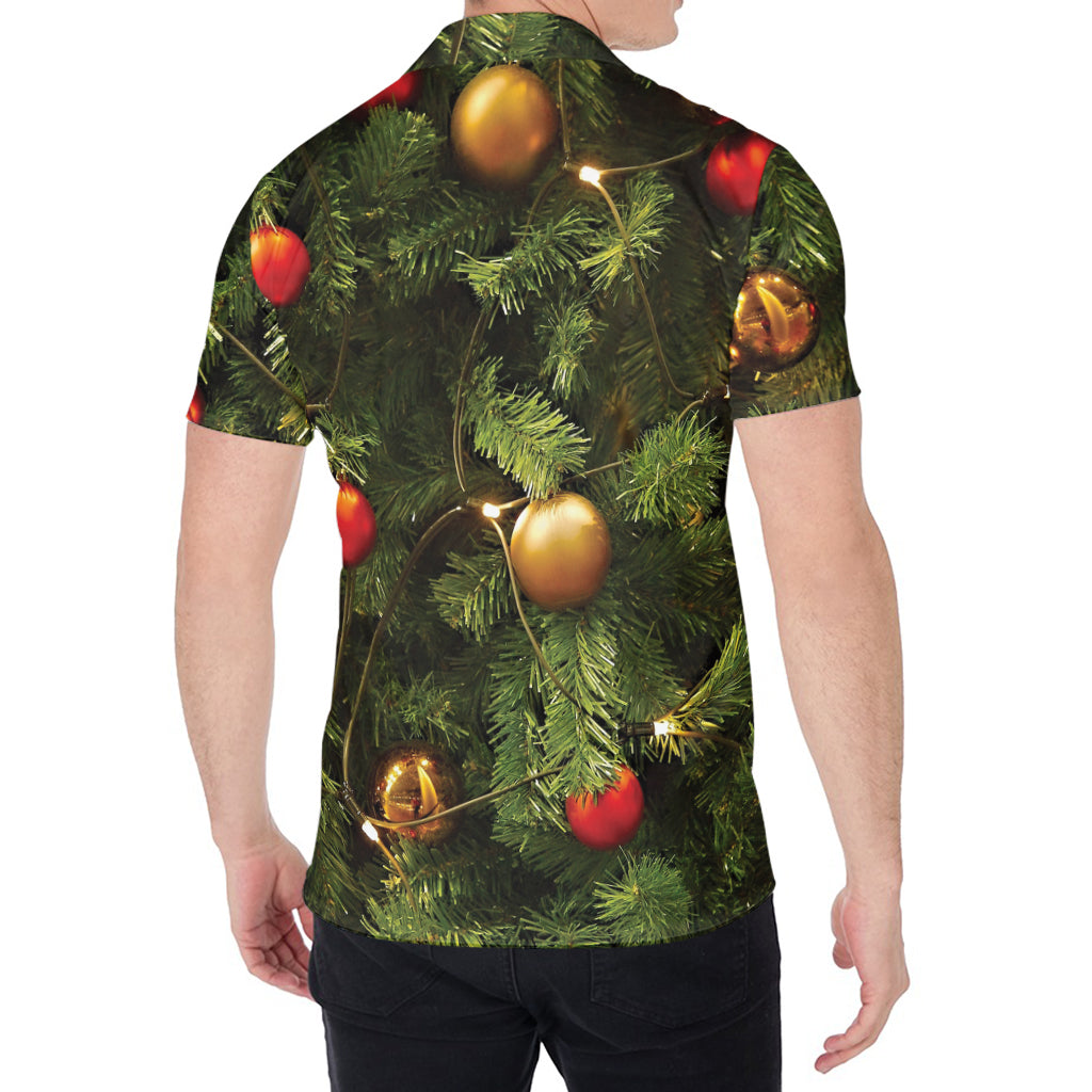 Decorated Christmas Tree Print Men's Shirt