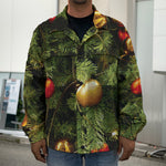 Decorated Christmas Tree Print Men's Shirt Jacket