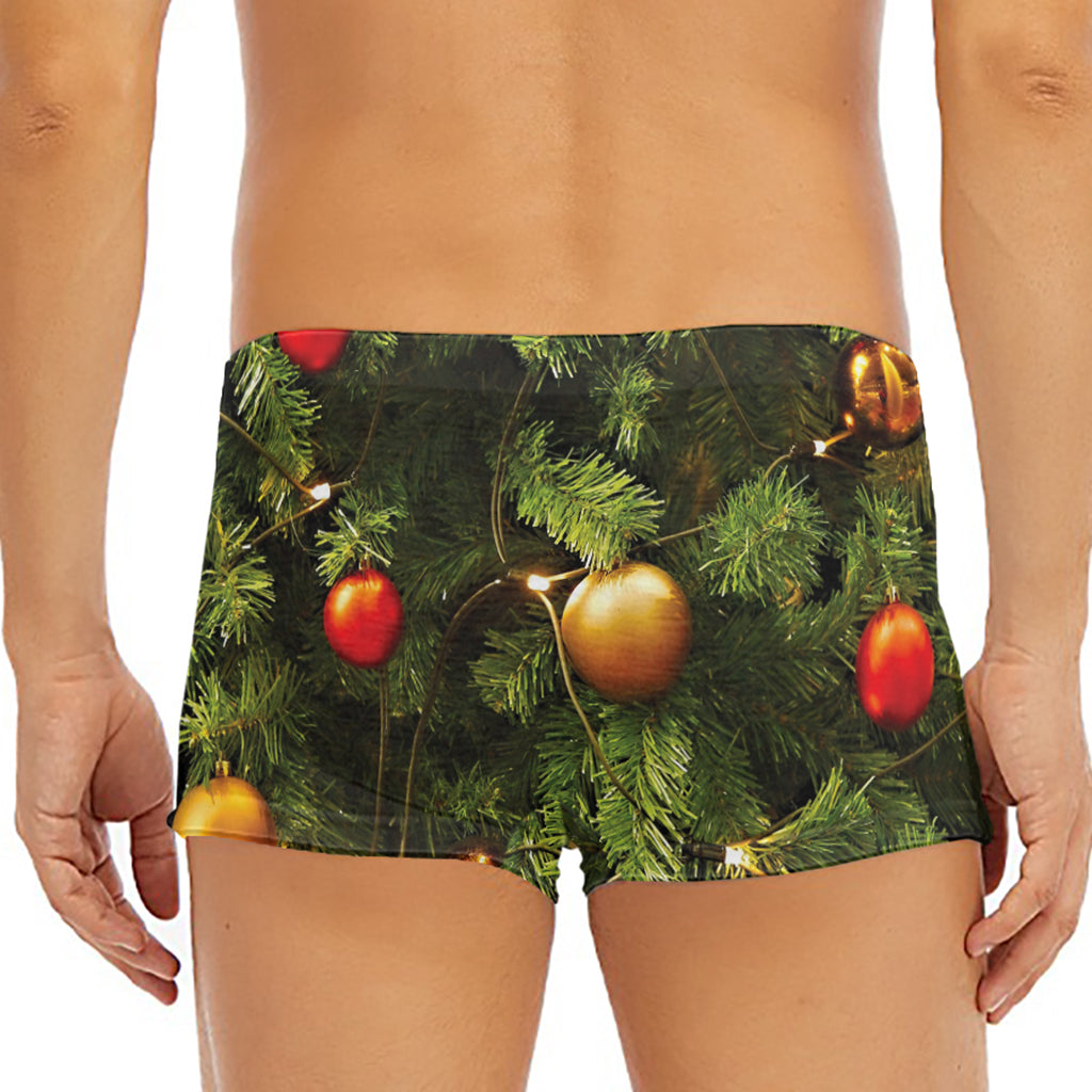 Decorated Christmas Tree Print Men's Short Boxer Briefs