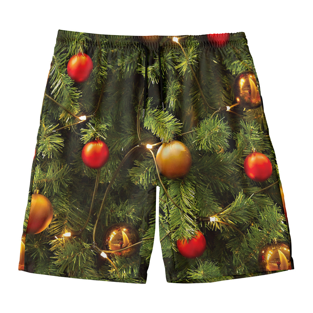 Decorated Christmas Tree Print Men's Swim Trunks