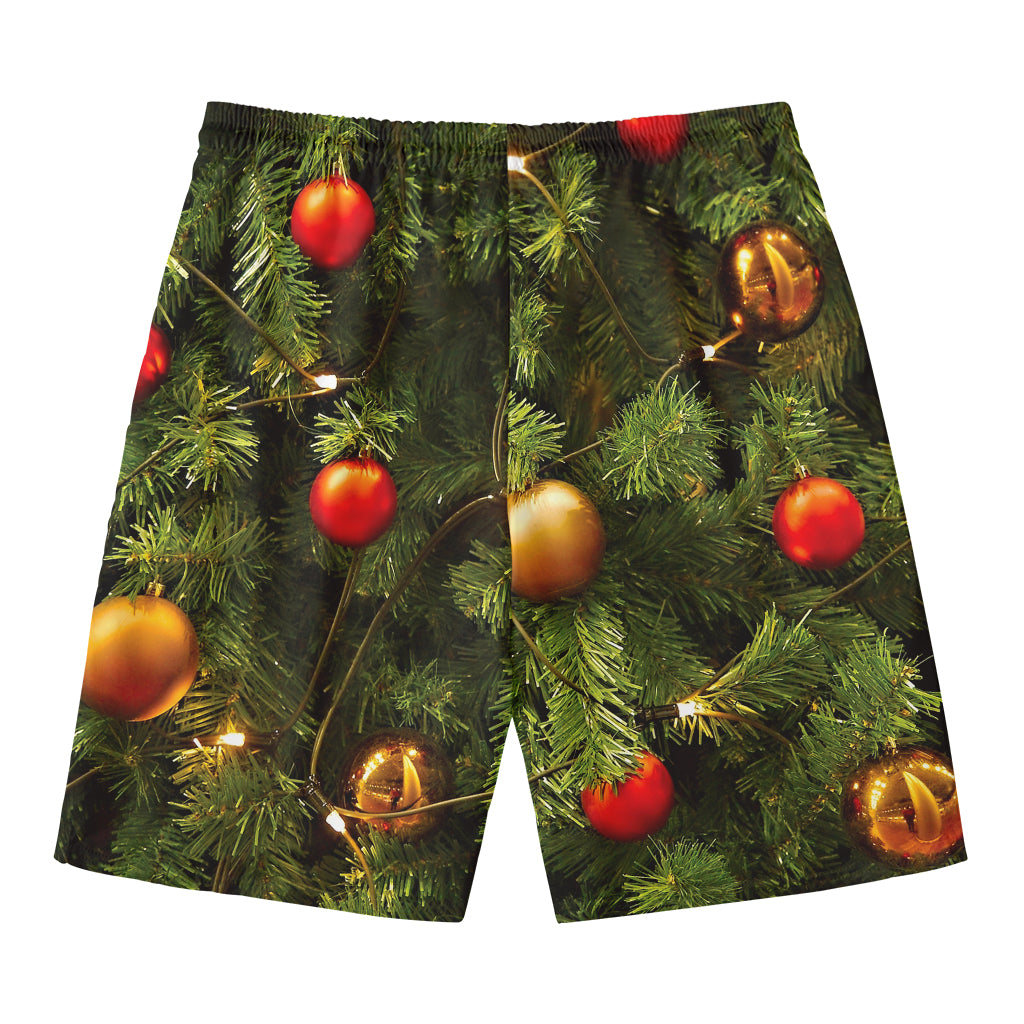 Decorated Christmas Tree Print Men's Swim Trunks