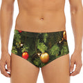 Decorated Christmas Tree Print Men's Triangle Swim Briefs