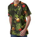 Decorated Christmas Tree Print Men's Velvet T-Shirt