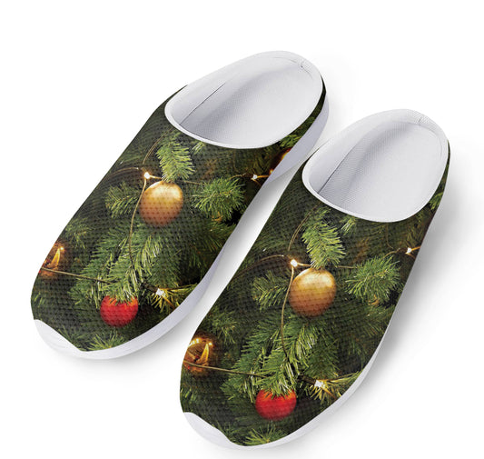 Decorated Christmas Tree Print Mesh Casual Shoes
