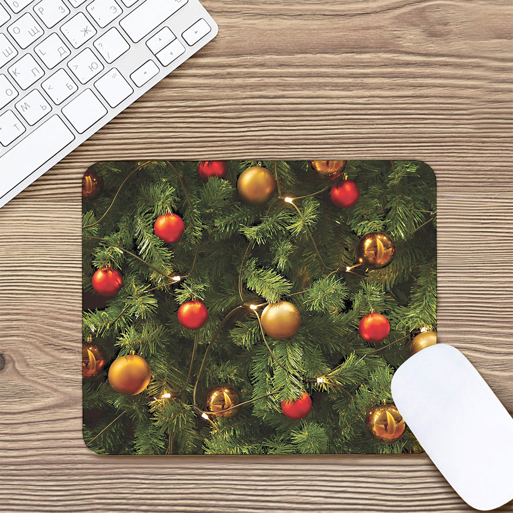 Decorated Christmas Tree Print Mouse Pad