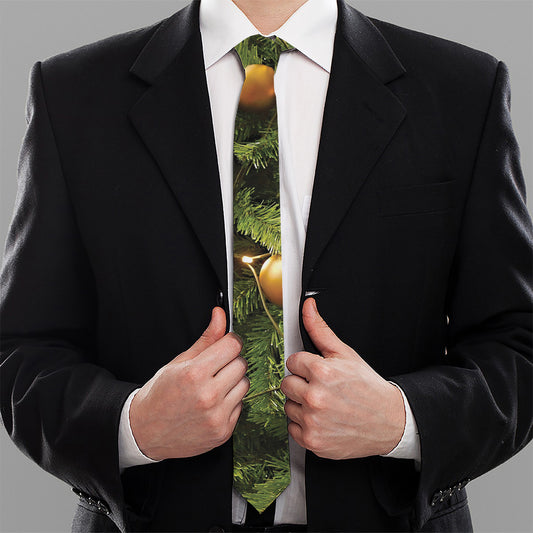 Decorated Christmas Tree Print Necktie