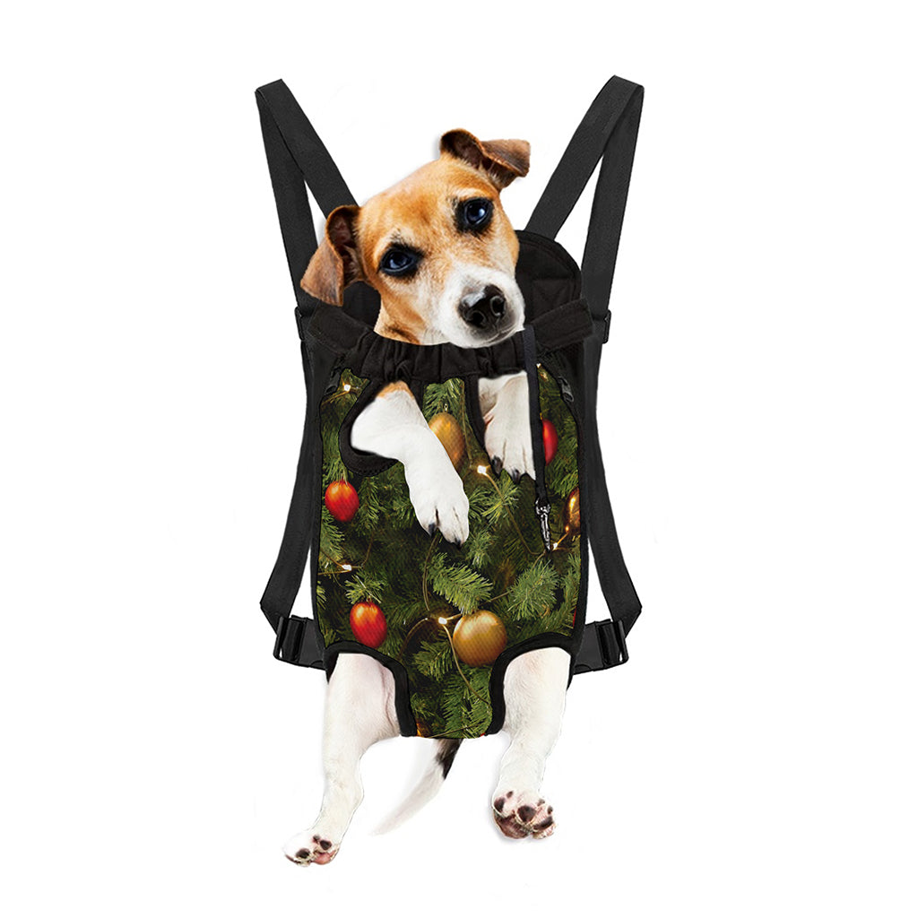 Decorated Christmas Tree Print Pet Carrier Backpack