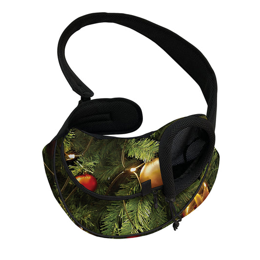 Decorated Christmas Tree Print Pet Sling Carrier