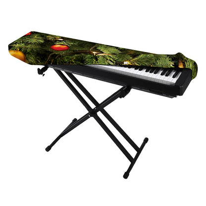 Decorated Christmas Tree Print Piano Keyboard Cover