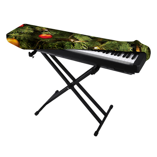 Decorated Christmas Tree Print Piano Keyboard Cover