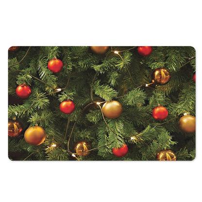 Decorated Christmas Tree Print Polyester Doormat