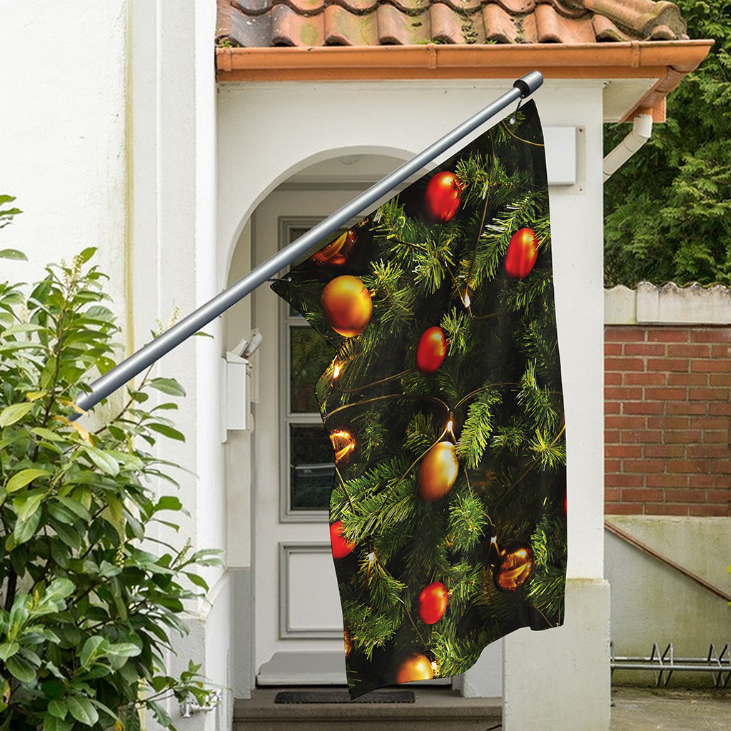 Decorated Christmas Tree Print Polyester Flag