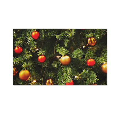Decorated Christmas Tree Print Polyester Flag