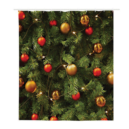 Decorated Christmas Tree Print Polyester Shower Curtain