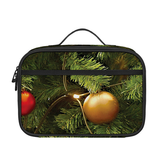 Decorated Christmas Tree Print Portable Lunch Bag
