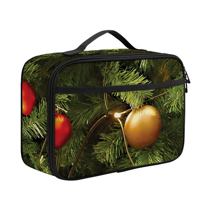 Decorated Christmas Tree Print Portable Lunch Bag