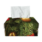 Decorated Christmas Tree Print Rectangle Tissue Box Cover