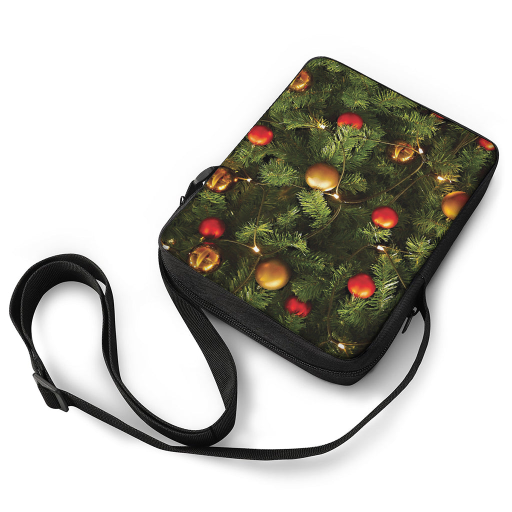 Decorated Christmas Tree Print Rectangular Crossbody Bag