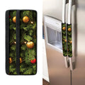 Decorated Christmas Tree Print Refrigerator Handle Covers