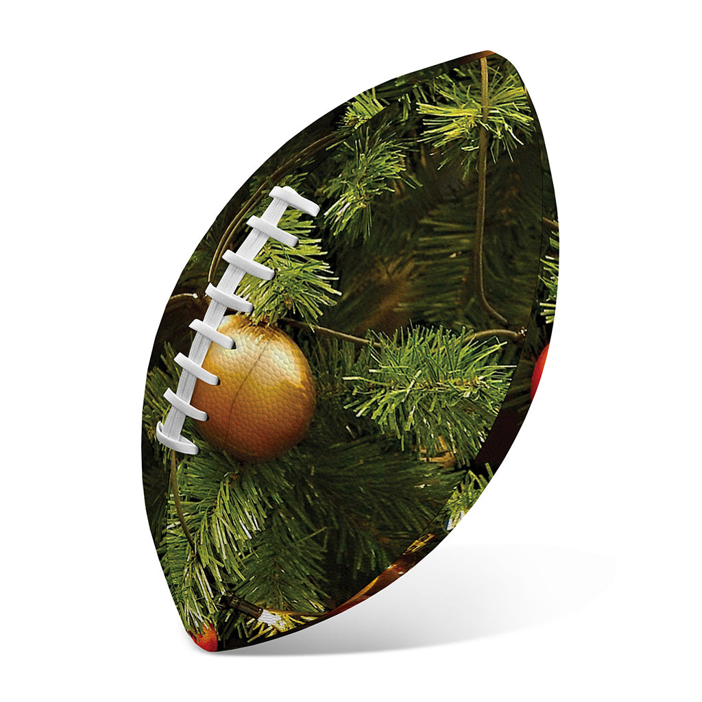 Decorated Christmas Tree Print Rugby Ball