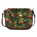 Decorated Christmas Tree Print Saddle Bag