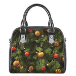 Decorated Christmas Tree Print Shoulder Handbag