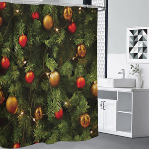 Decorated Christmas Tree Print Shower Curtain