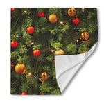 Decorated Christmas Tree Print Silk Bandana