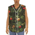 Decorated Christmas Tree Print Sleeveless Baseball Jersey